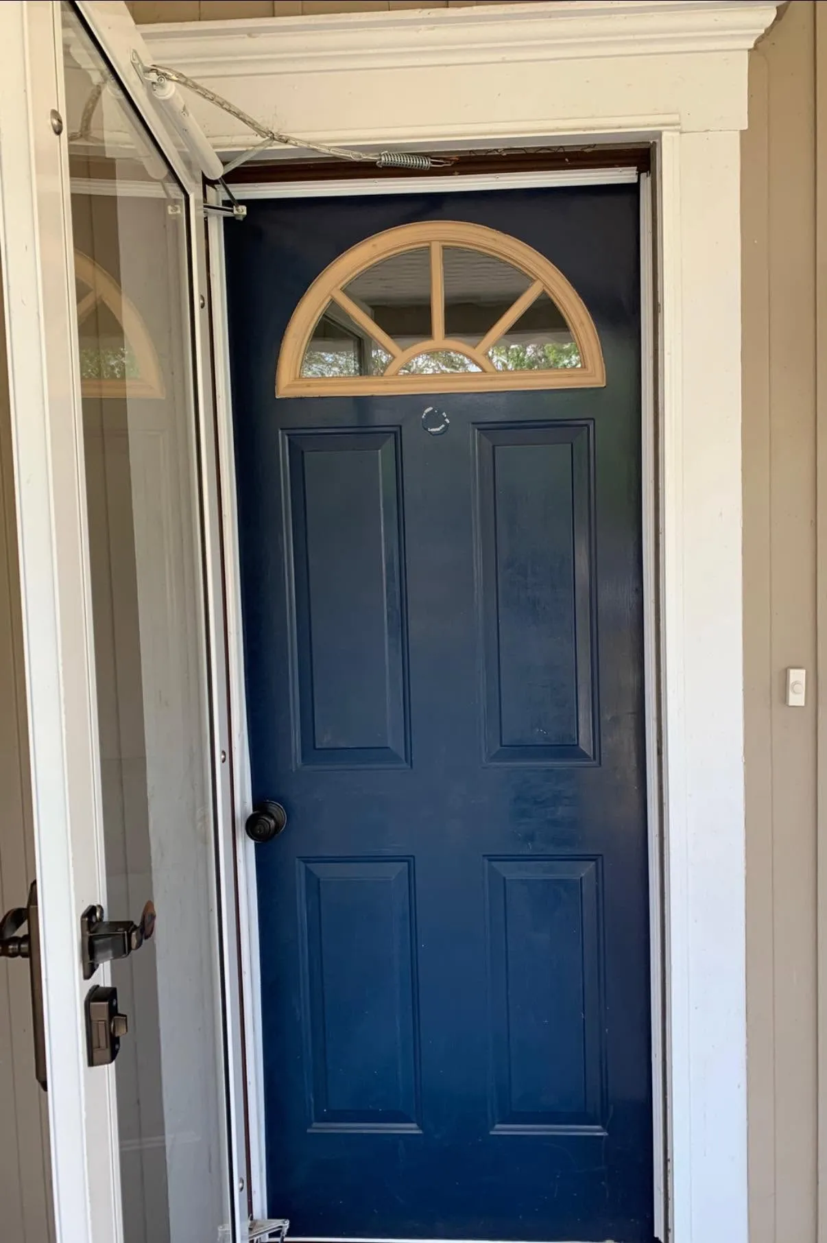 Original exterior door before replacement