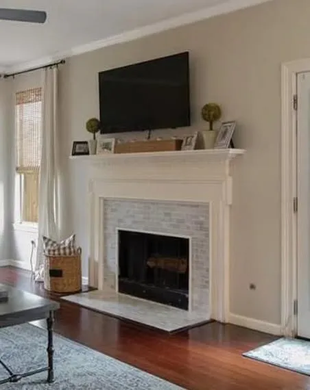 Original fireplace before makeover